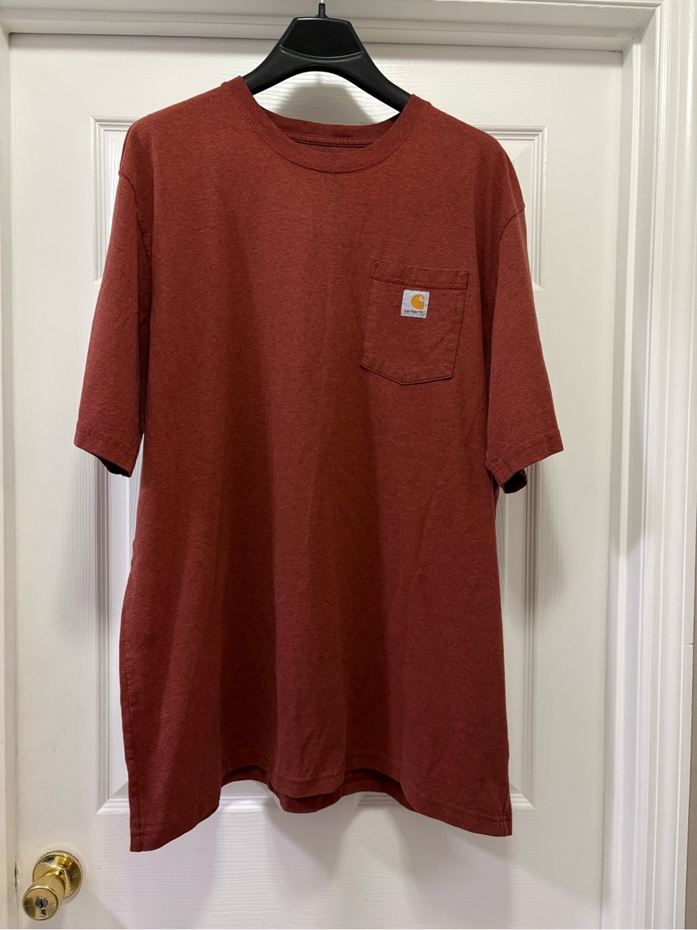 Carhartt Men's Pocket T-Shirt in Rust Red 2X tall
